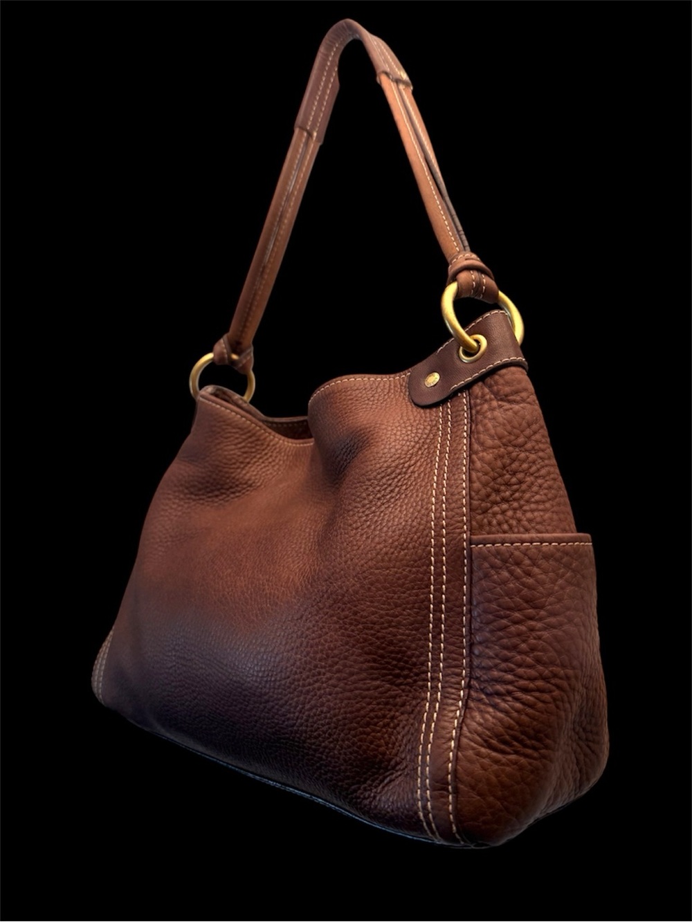 Fossil Brown Pebbled Leather Shoulder Bag - Picture 4 of 12